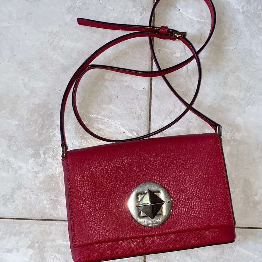 Red Kate Spade cross body purse